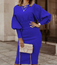 Load image into Gallery viewer, Solid Color Lantern Sleeve Dress