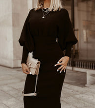 Load image into Gallery viewer, Solid Color Lantern Sleeve Dress