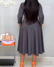 Load image into Gallery viewer, Suit Collar Waist Slimming Dress With Belt