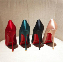 Load image into Gallery viewer, Silk Satin Sexy Red Bottom Pumps
