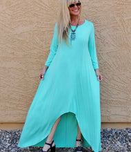 Load image into Gallery viewer, Plus size Mint Hi Low Maxi Dress
