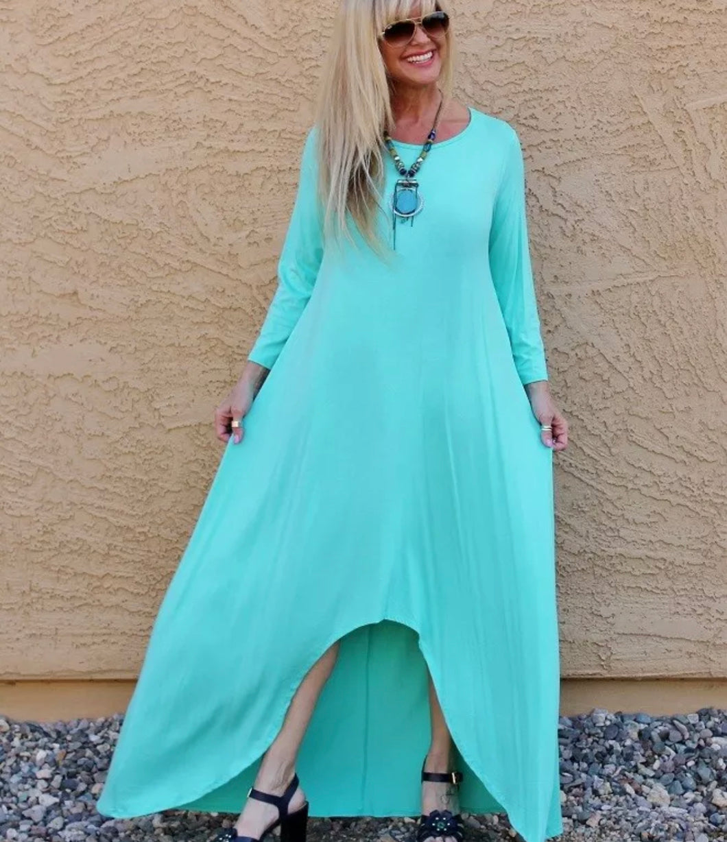 Plus size Mint Hi Low Maxi Dress