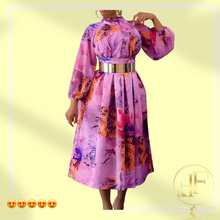 Load image into Gallery viewer, Elegant Print Dress Long Sleeve
