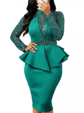 Load image into Gallery viewer, Elegant Sequins Waisted Dress
