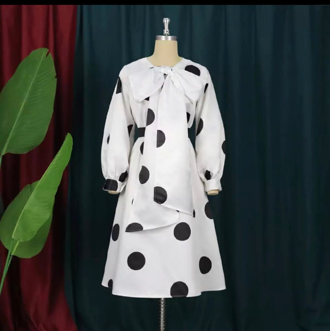 While Poka Dot Dress
