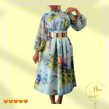 Load image into Gallery viewer, Elegant Print Dress Long Sleeve
