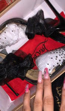 Load image into Gallery viewer, Black Lace up Slingback red bottoms
