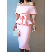 Load image into Gallery viewer, Short Sleeve Ruffle Bow Dress
