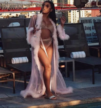 Load image into Gallery viewer, Designer Lace Fur Robe
