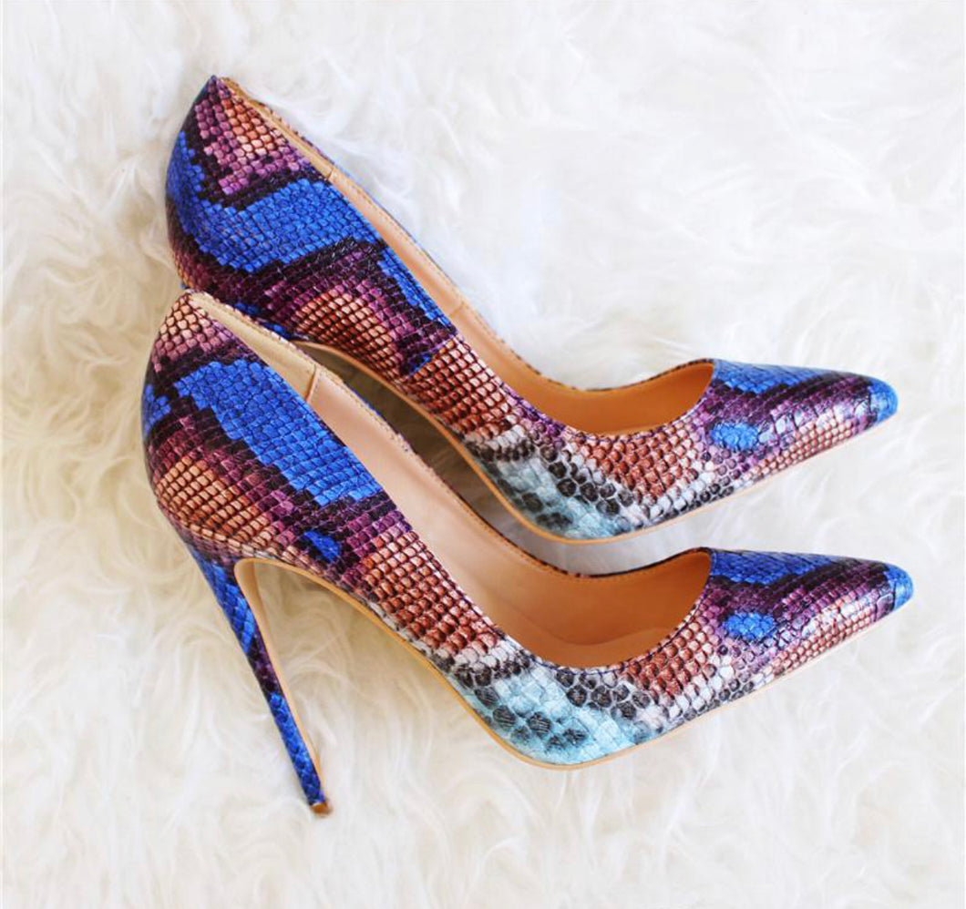 Blue Snake Heels