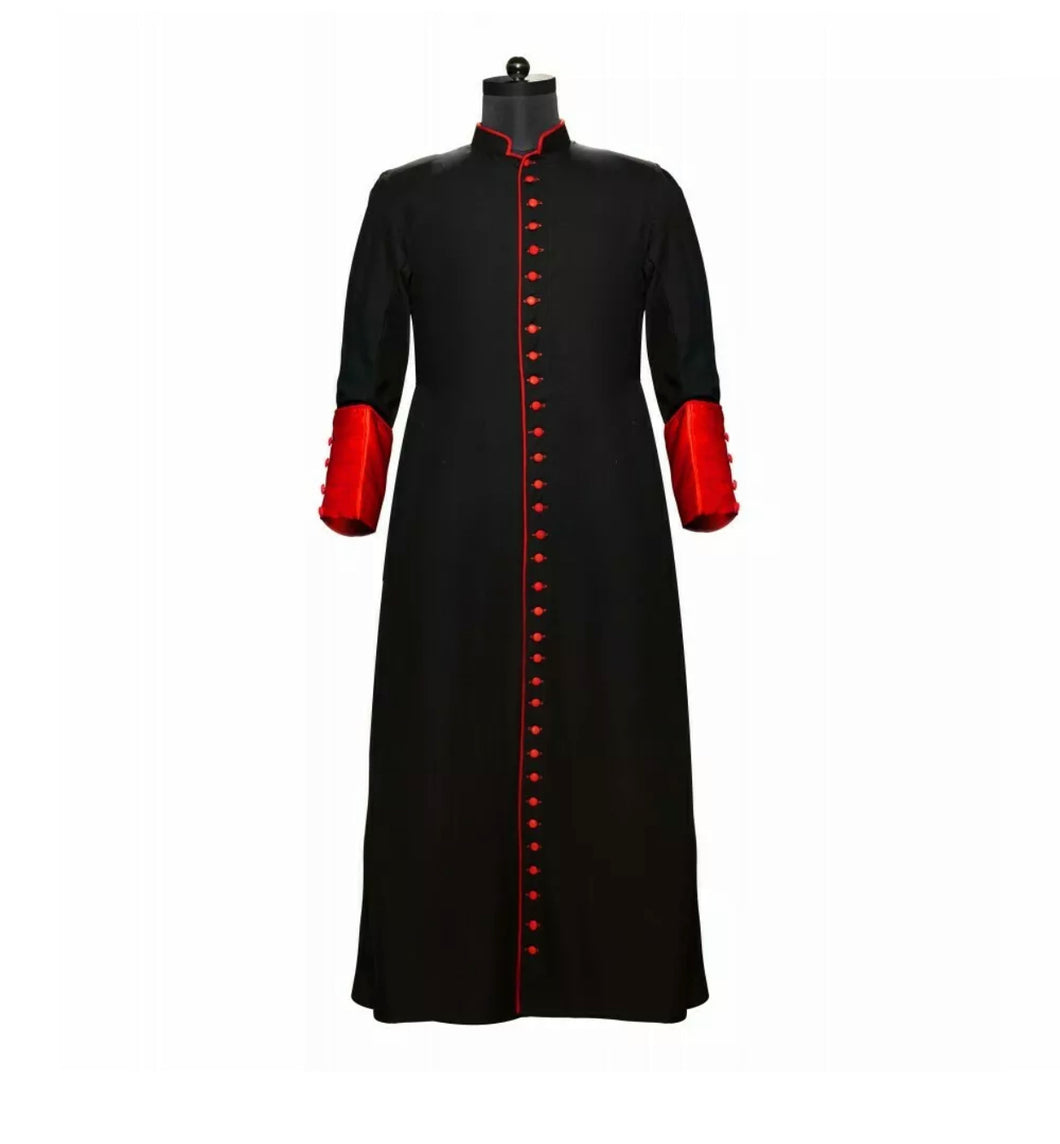 Black 3 Pleats Cassock  Made to Measure