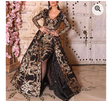 Load image into Gallery viewer, Sexy V-neck Sequin embroidered party Evening Dress
