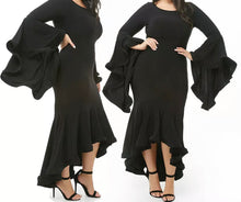 Load image into Gallery viewer, Women Cocktail Bodycon Dress Irregular Ruffle
