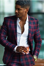 Load image into Gallery viewer, 2 Piece Retro Checked Men Suits Slim Fit
