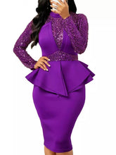 Load image into Gallery viewer, Elegant Sequins Waisted Dress
